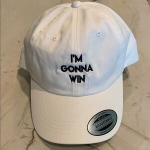 NWT, White Adjustable Cap with Motivational Text